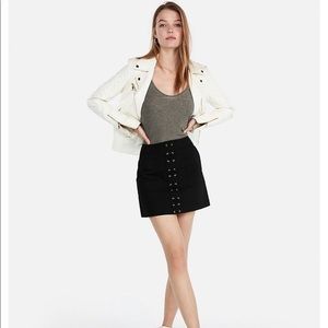 Express black lace up mini skirt